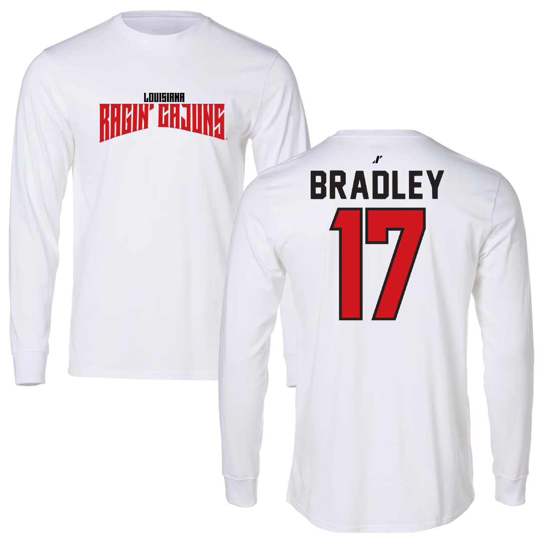 University of Louisiana at Lafayette Soccer White Classic Long Sleeve - #17 Megan Bradley