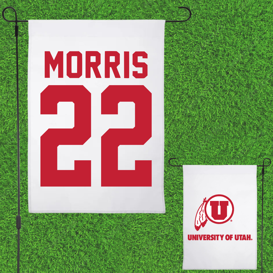 University of Utah Softball White Garden Flag - #22 Halle Morris