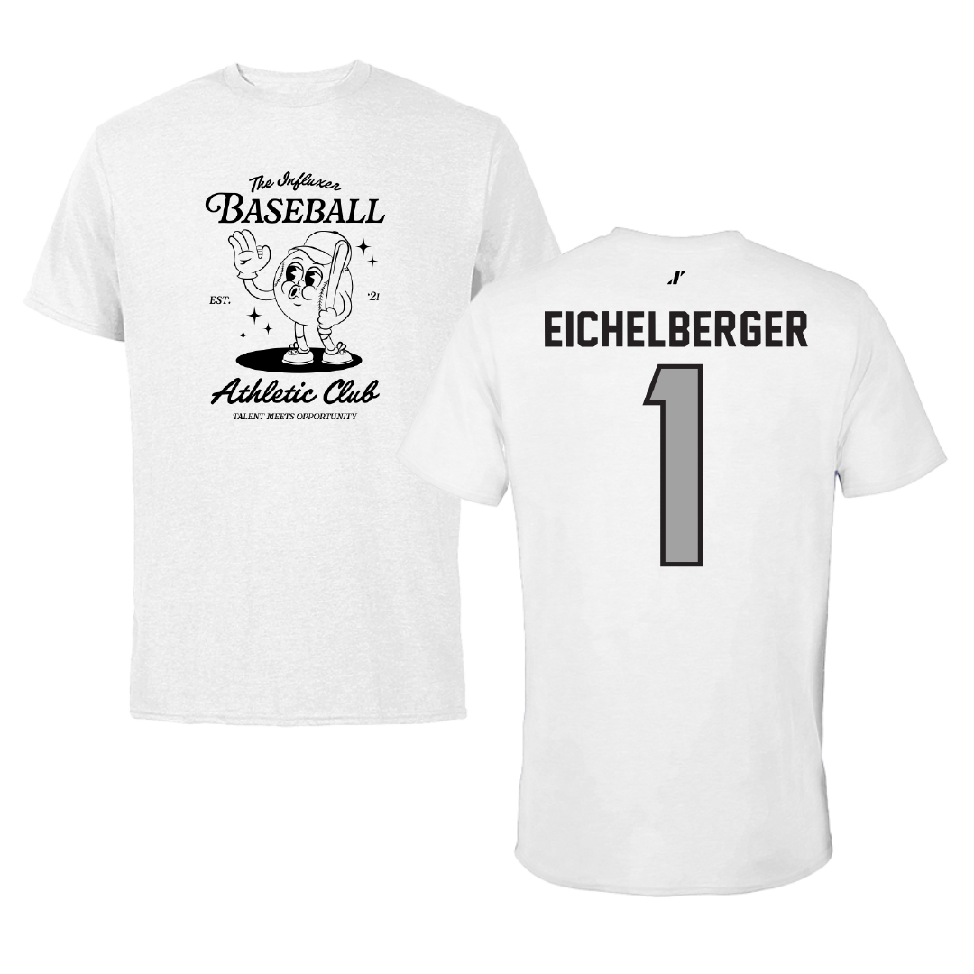 Baseball White Influxer Athletic Club Tee - #1 Joseph Eichelberger