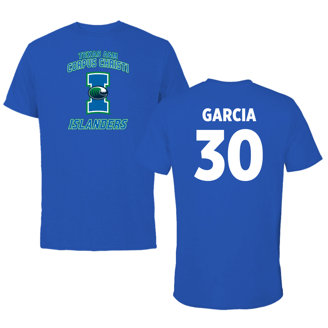 Texas A&M University-Corpus Christi Baseball Blue Islanders Tee - #30 Zach Garcia