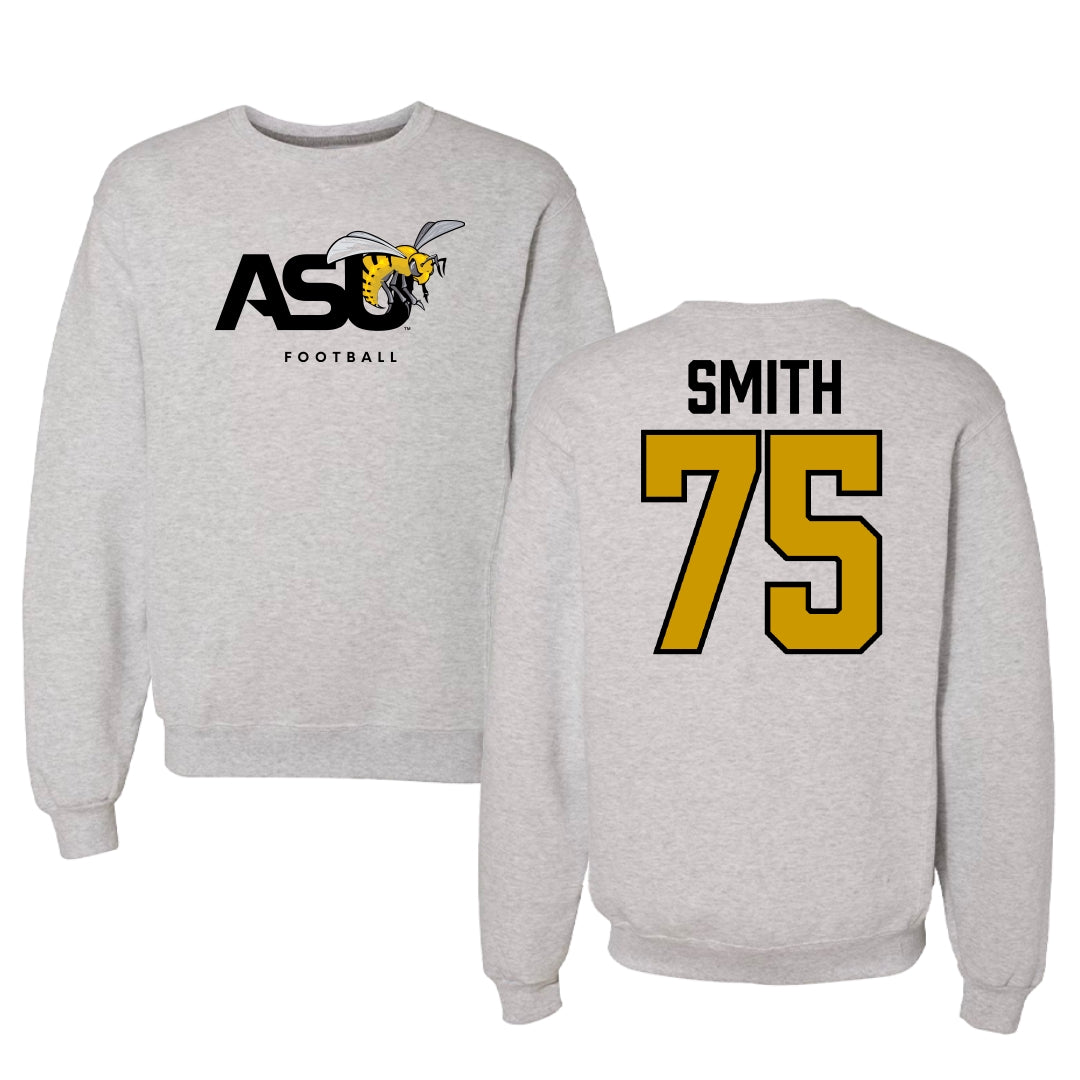 Alabama State University Football Light Gray Crewneck - #75 Cameron Smith