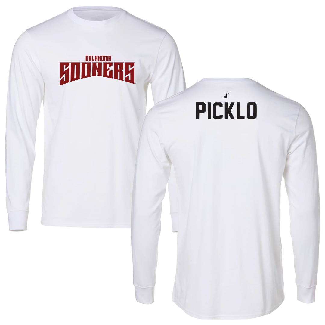 University of Oklahoma Wrestling White Classic Performance Long Sleeve - Tate Picklo