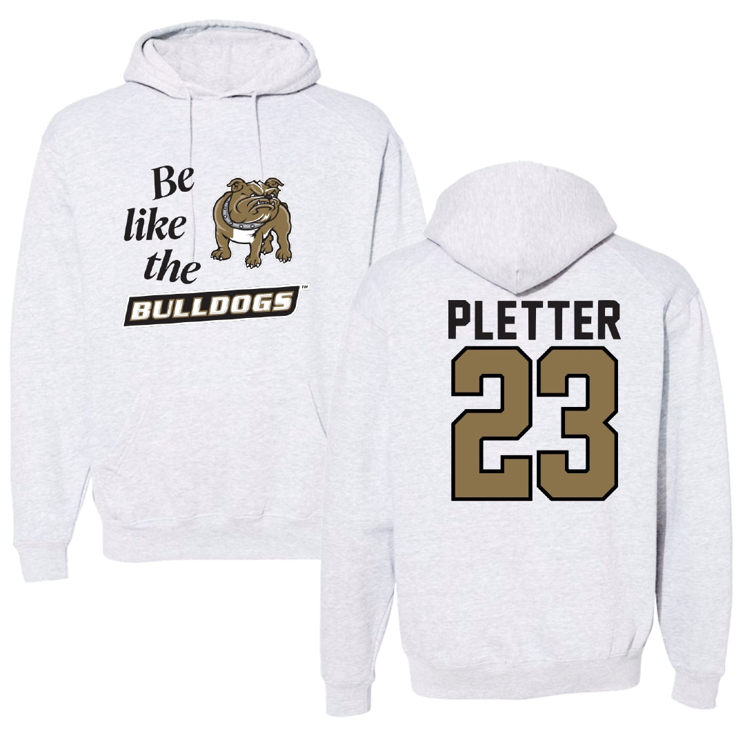Bryant University Baseball Light Gray Be Like Us Hoodie - #23 Jack Pletter