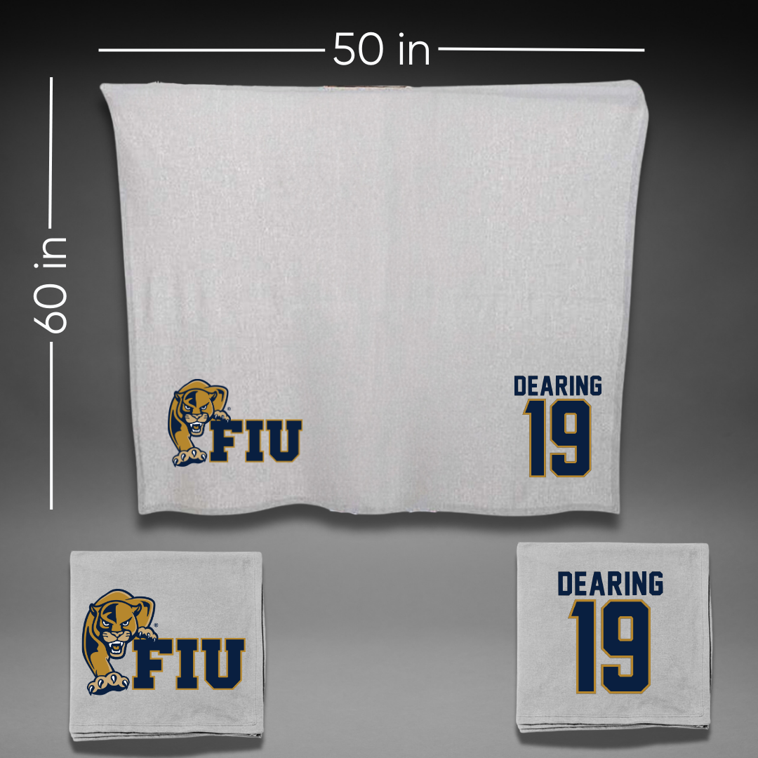 Florida International University Baseball Gray Blanket - #19 Austin Dearing
