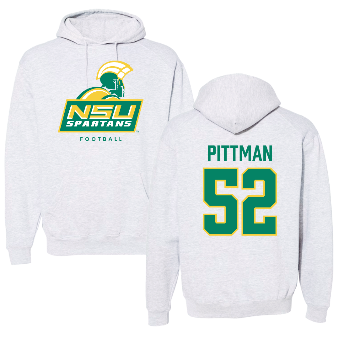 Norfolk State University Football Gray Hoodie - #52 Austin Pittman