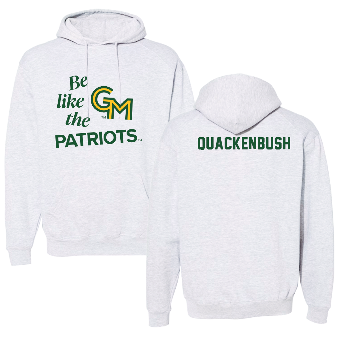 George Mason University Swimming & Diving Light Gray Be Like Us Hoodie - Matt Quackenbush