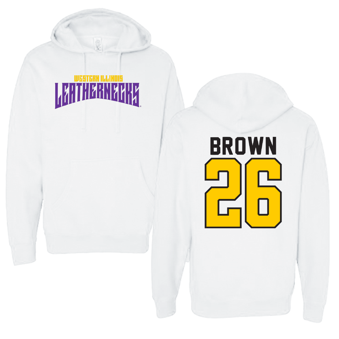 Western Illinois University Softball White Classic Hoodie - #26 Payton Brown