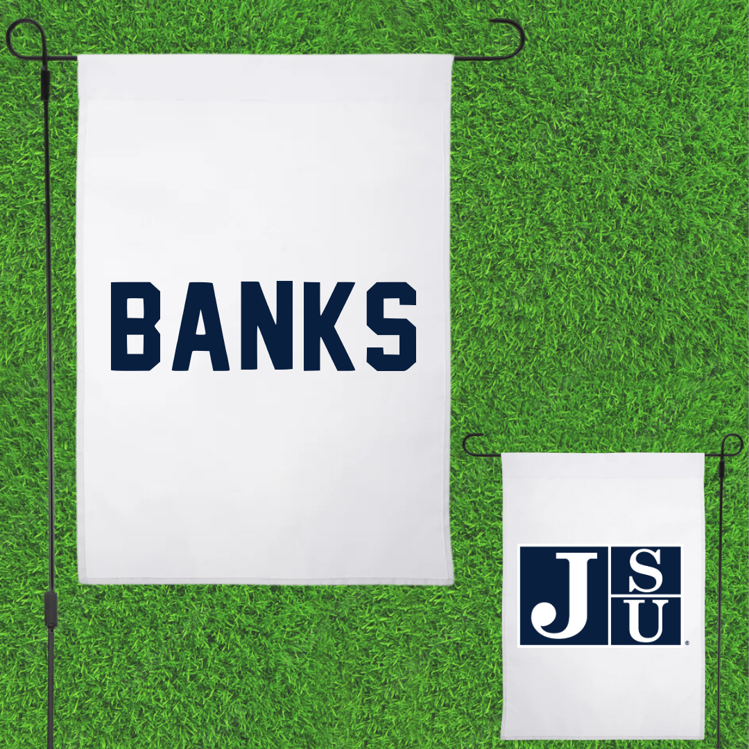 Jackson State University Cheer White Garden Flag - Jannifer Banks