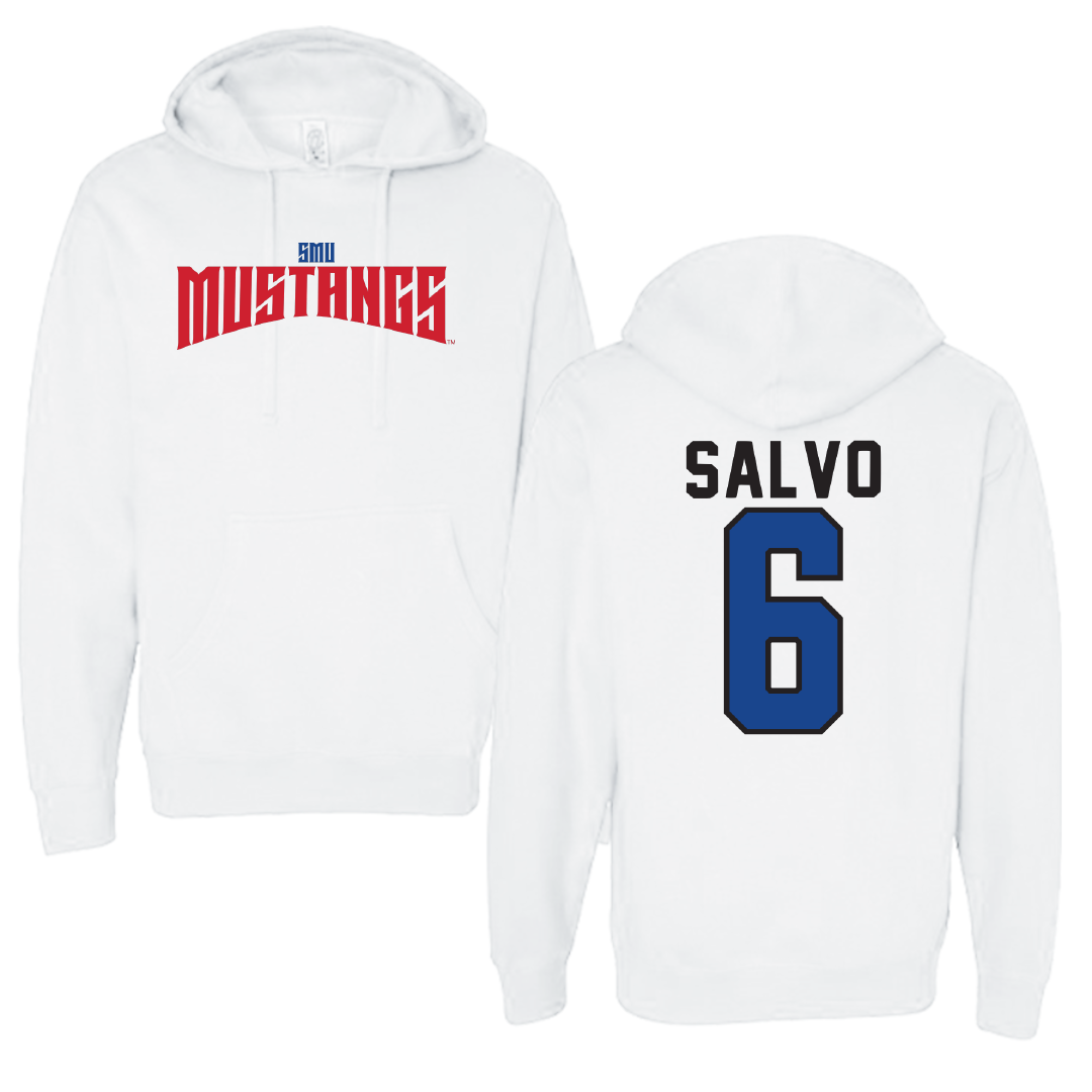 Southern Methodist University Soccer White Classic Hoodie - #6 Alex Salvo