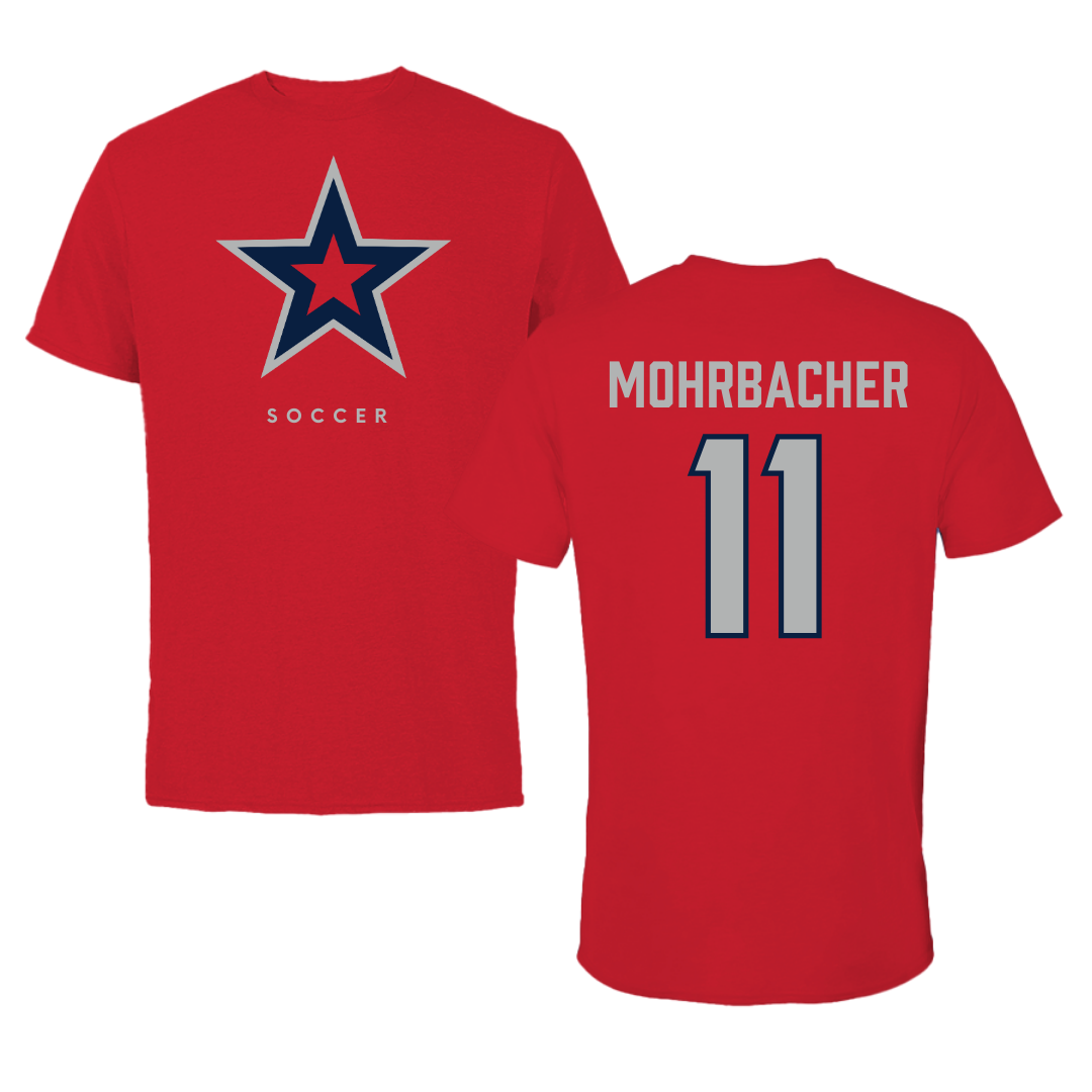 Robert Morris University Soccer Red Performance Tee - #11 Renae Mohrbacher