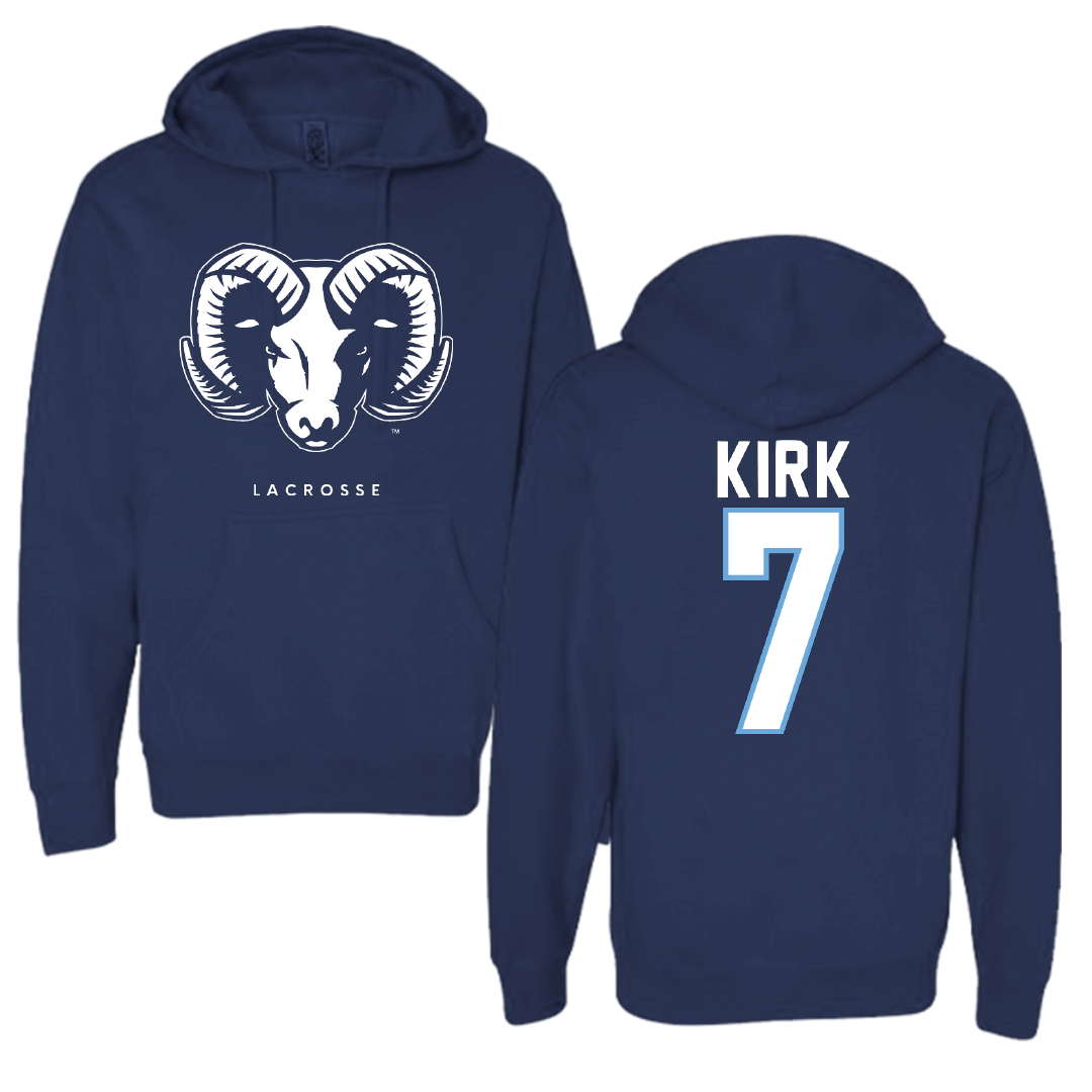 University of Rhode Island Lacrosse Navy Hoodie - #7 Carolyn Kirk