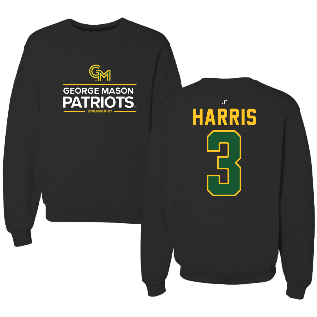 George Mason University Basketball Black General Crewneck - #3 Kennedy Harris