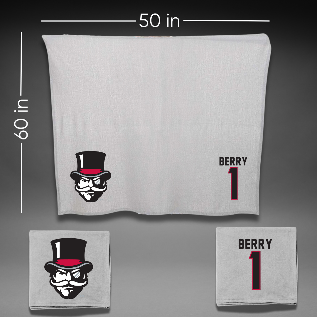 Austin Peay State University Soccer Gray Blanket - #1 Lauryn Berry