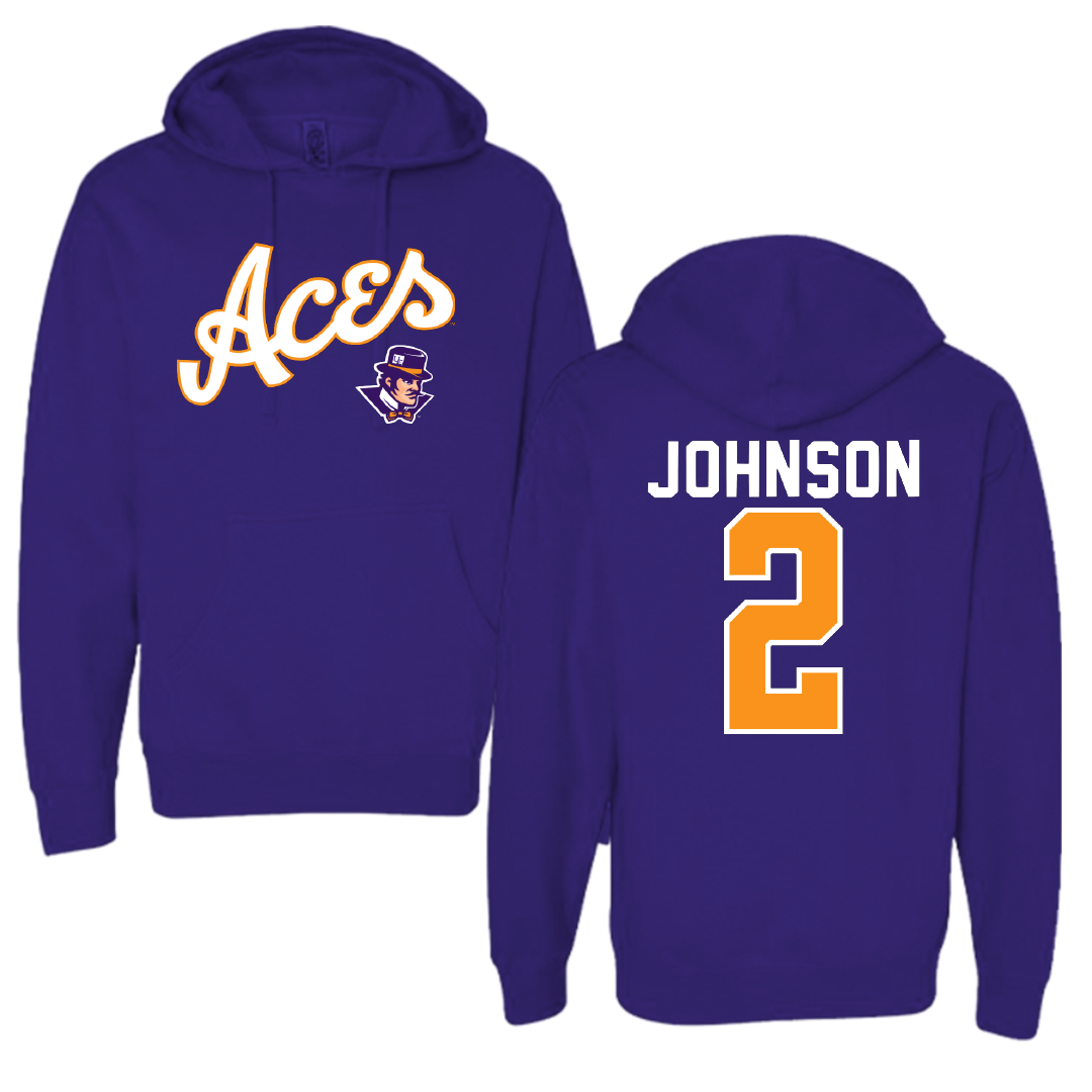 University of Evansville Soccer Purple General Hoodie - #2 Taylor Johnson
