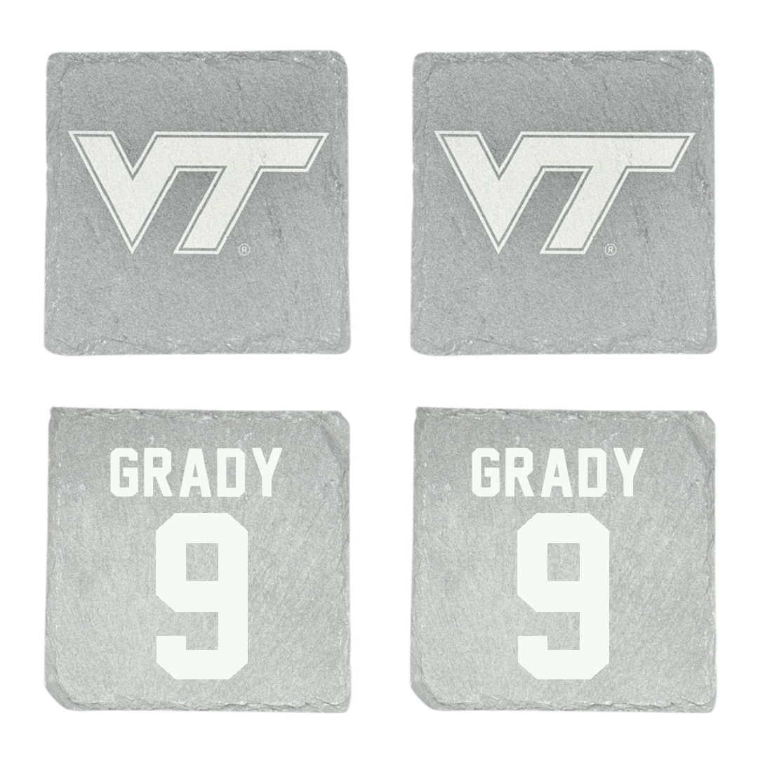 Virginia Tech Baseball Stone Coaster (4 Pack)  - #9 Clay Grady