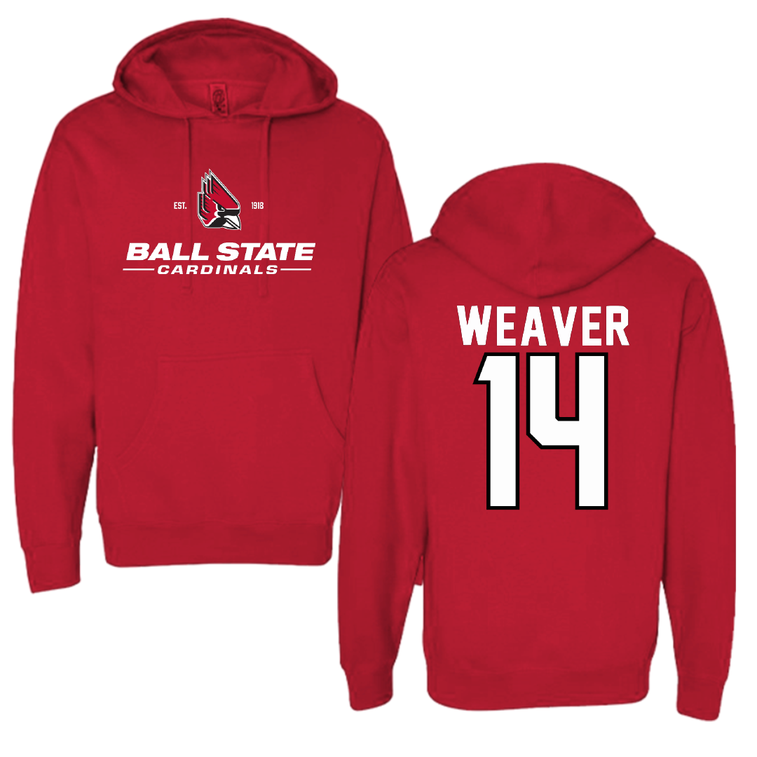Ball State University Softball Red General Hoodie - #14 Maddie Weaver