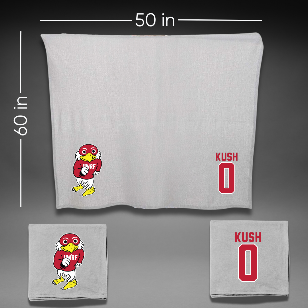 University of Wisconsin-River Falls Football Gray Blanket - #0 Luke Kush