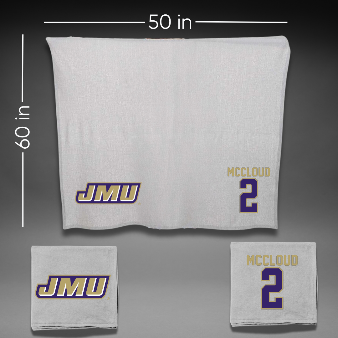 James Madison University Football Gray Blanket - #2 Jordan McCloud
