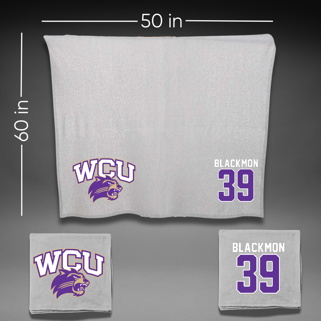 Western Carolina University Football Gray Blanket - #39 Brayden Blackmon