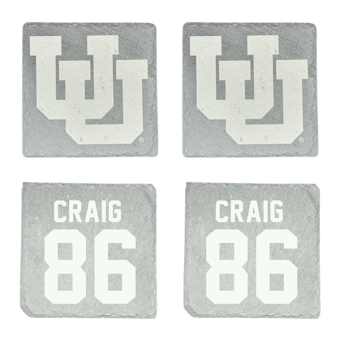 University of Utah Football Stone Coaster (4 Pack)  - #86 Brigden Craig