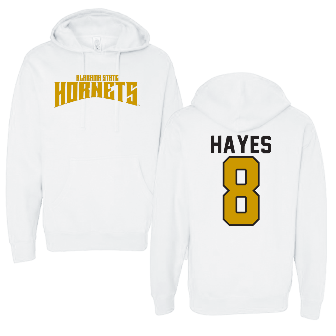 Alabama State University Football White Classic Hoodie - #8 James Hayes