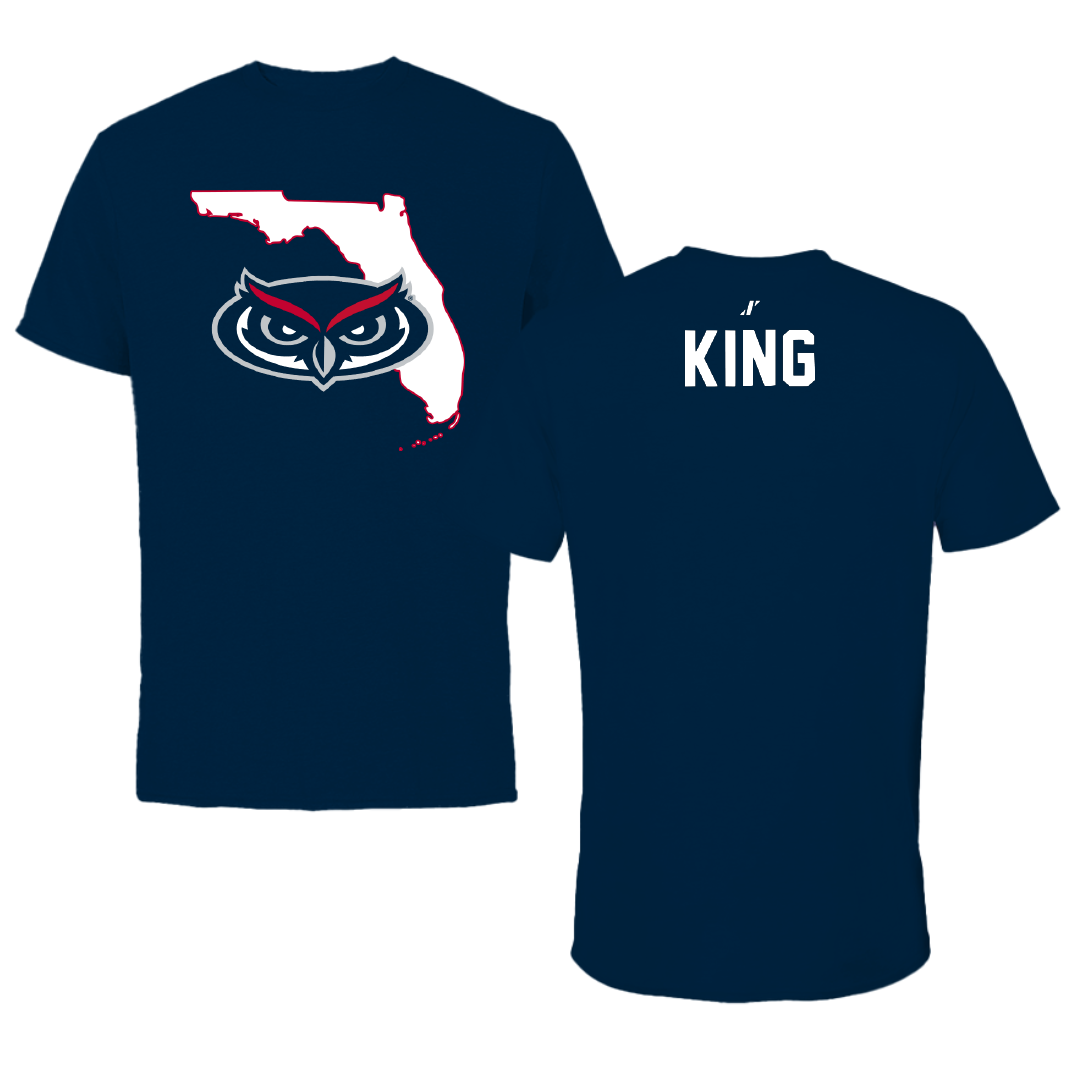 Florida Atlantic University Golf Navy State Tee - Autumn King
