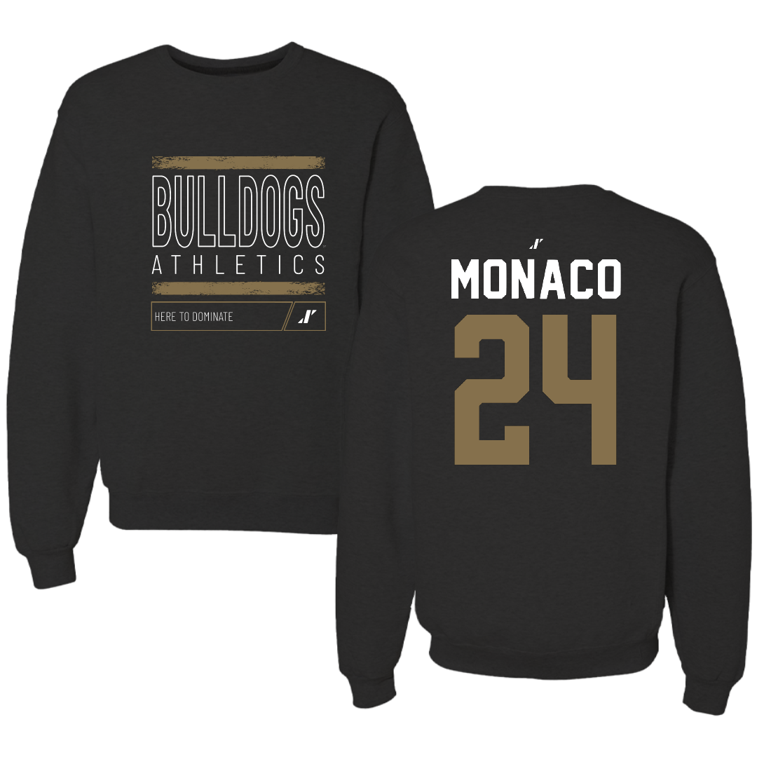 Bryant University Lacrosse Black Dominate Crewneck - #24 AJ Monaco