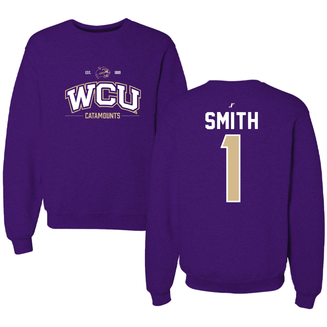 Western Carolina University Baseball Purple General Crewneck - #1 Elijah Smith
