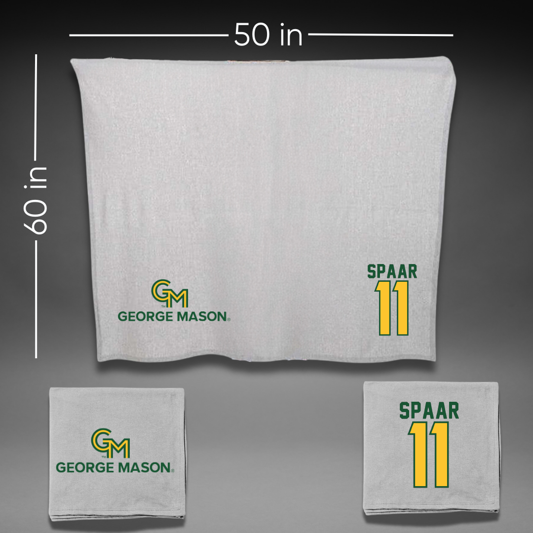 George Mason University Volleyball Gray Blanket - #11 Nani Spaar