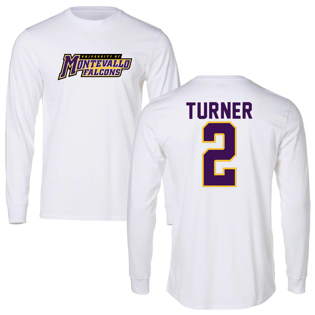 University of Montevallo Baseball White Long Sleeve - #2 McGwire Turner