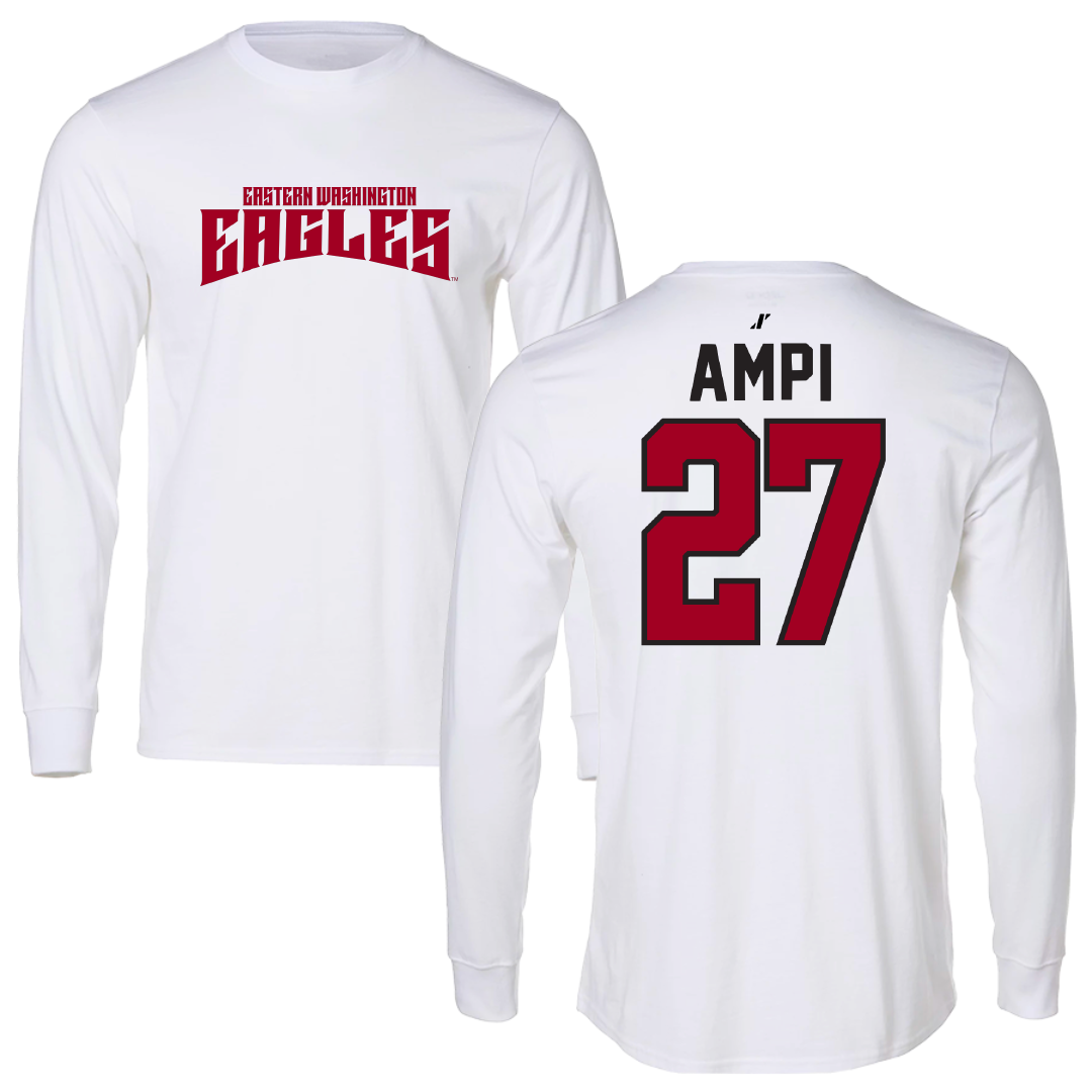 Eastern Washington University Soccer White Classic Performance Long Sleeve - #27 Ryanne Ampi