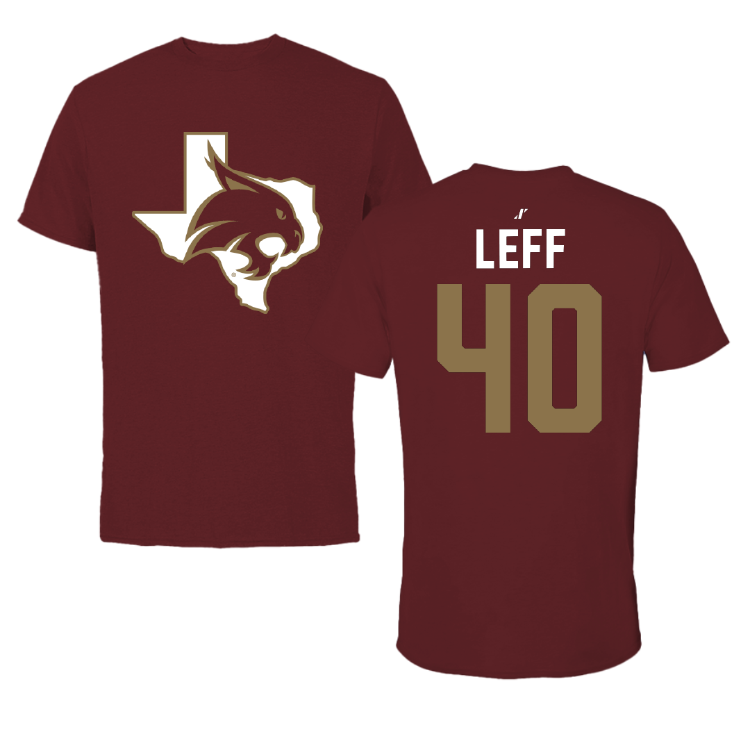 Texas State University Basketball Maroon State Tee - #40 Nicole Leff