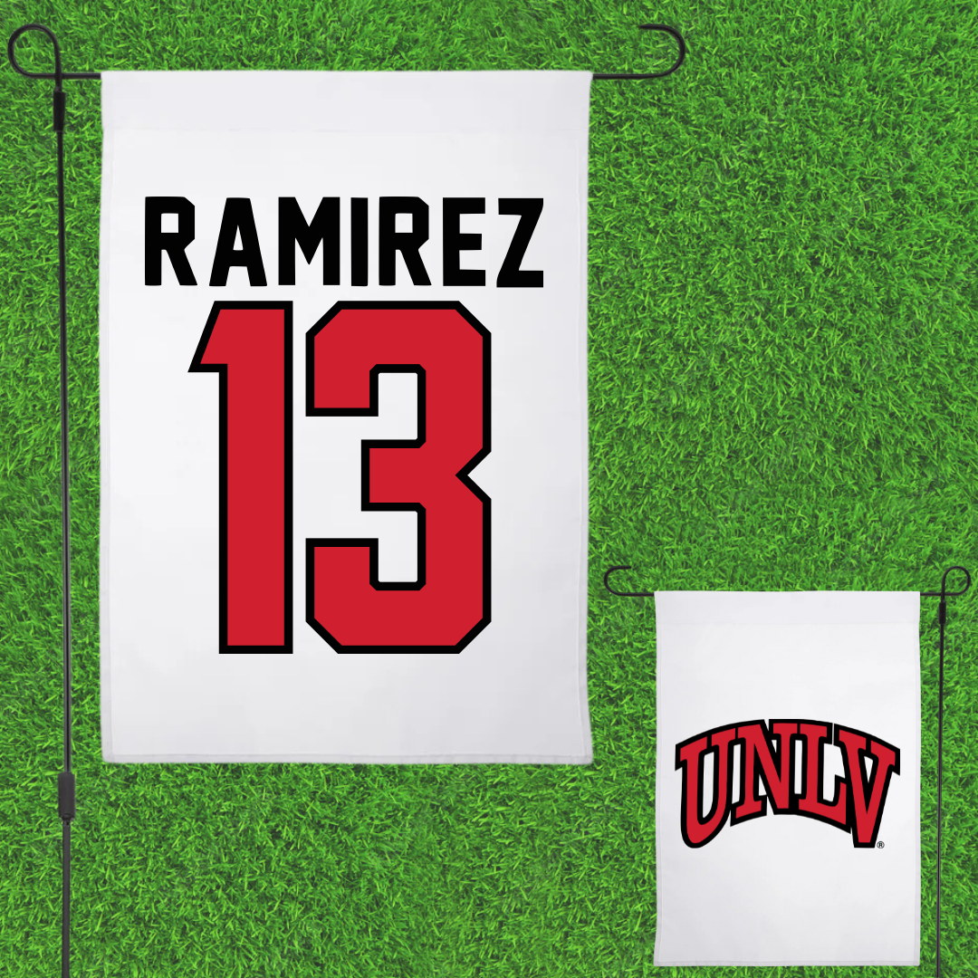 University of Nevada-Las Vegas Soccer White Garden Flag - #13 Mallie Ramirez