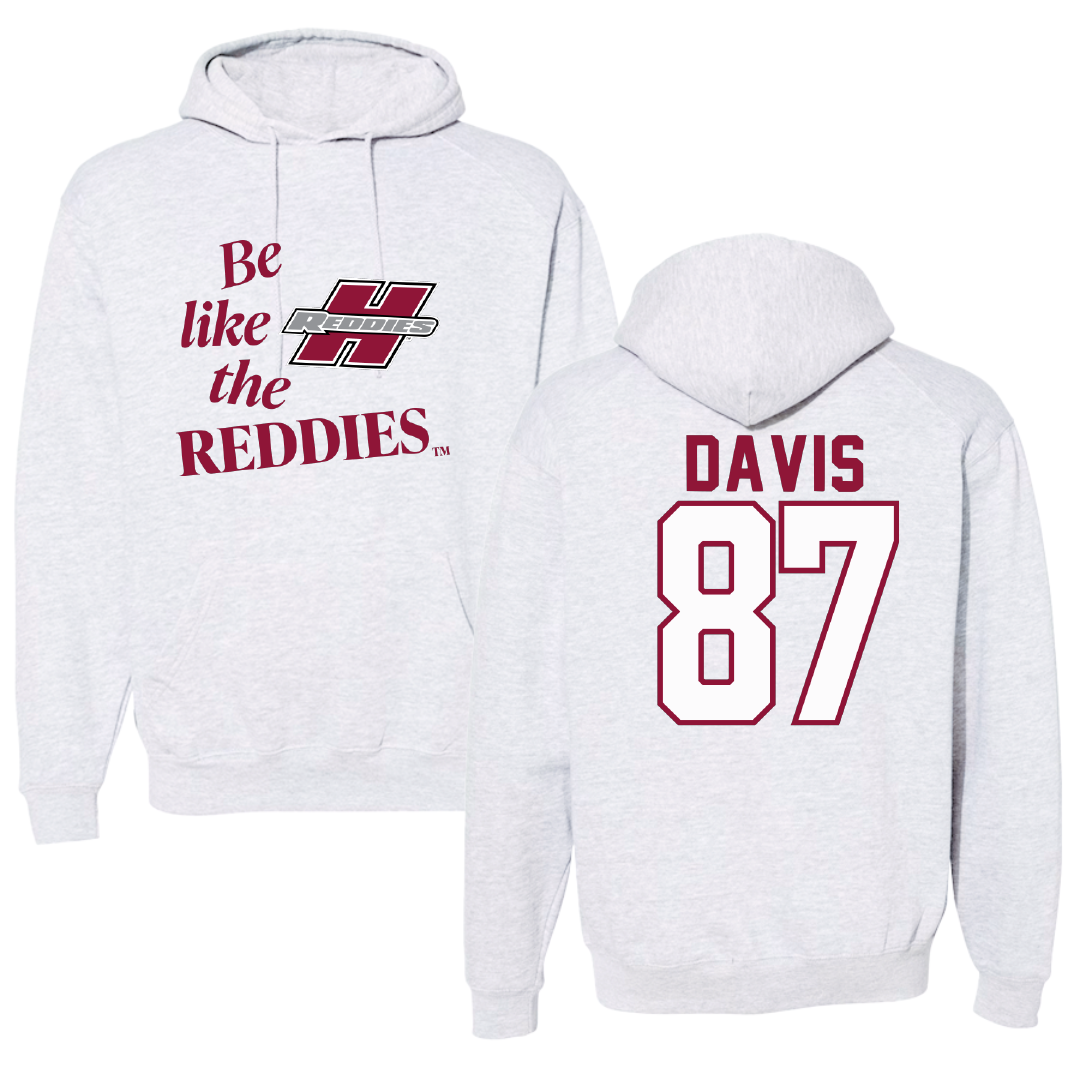 Henderson State University Football Light Gray Be Like Us Hoodie - #87 Cayden Davis
