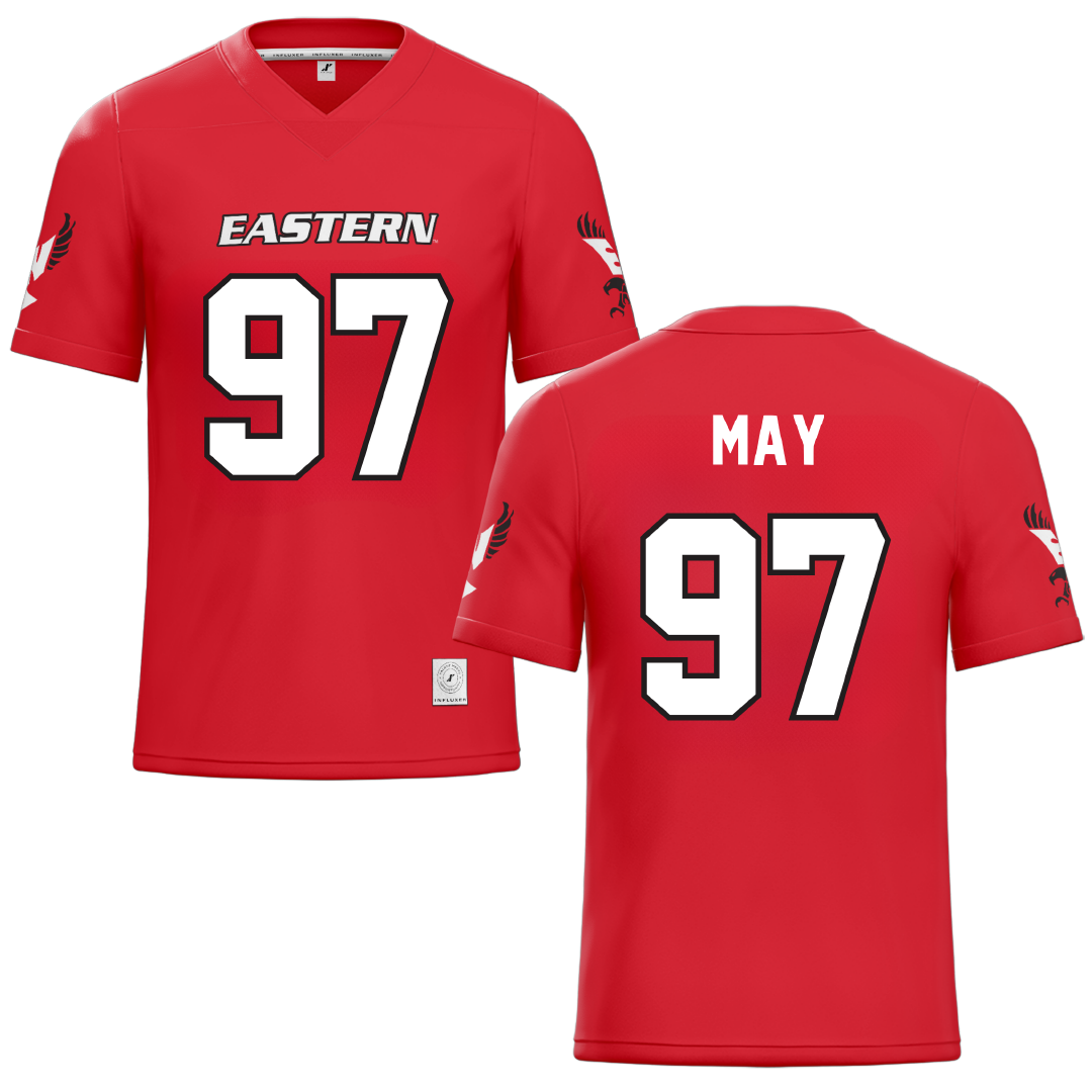 Eastern Washington University Red Football Jersey - #97 Tariq May