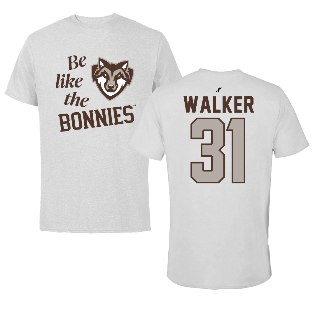 St. Bonaventure University Baseball Light Gray Be Like Us Tee - #31 Kade Walker