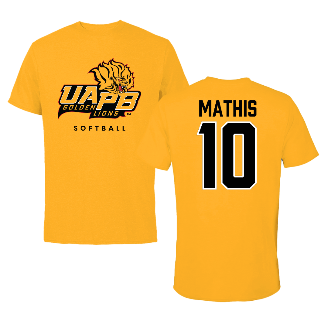 University of Arkansas-Pine Bluff Softball Gold Performance Tee - #10 Janai Mathis