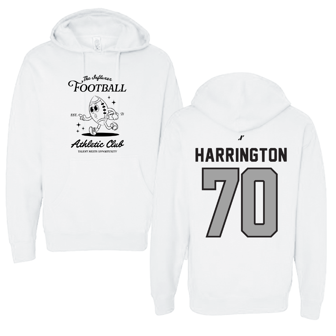 Football White Influxer Athletic Club Hoodie - #70 Jax Harrington