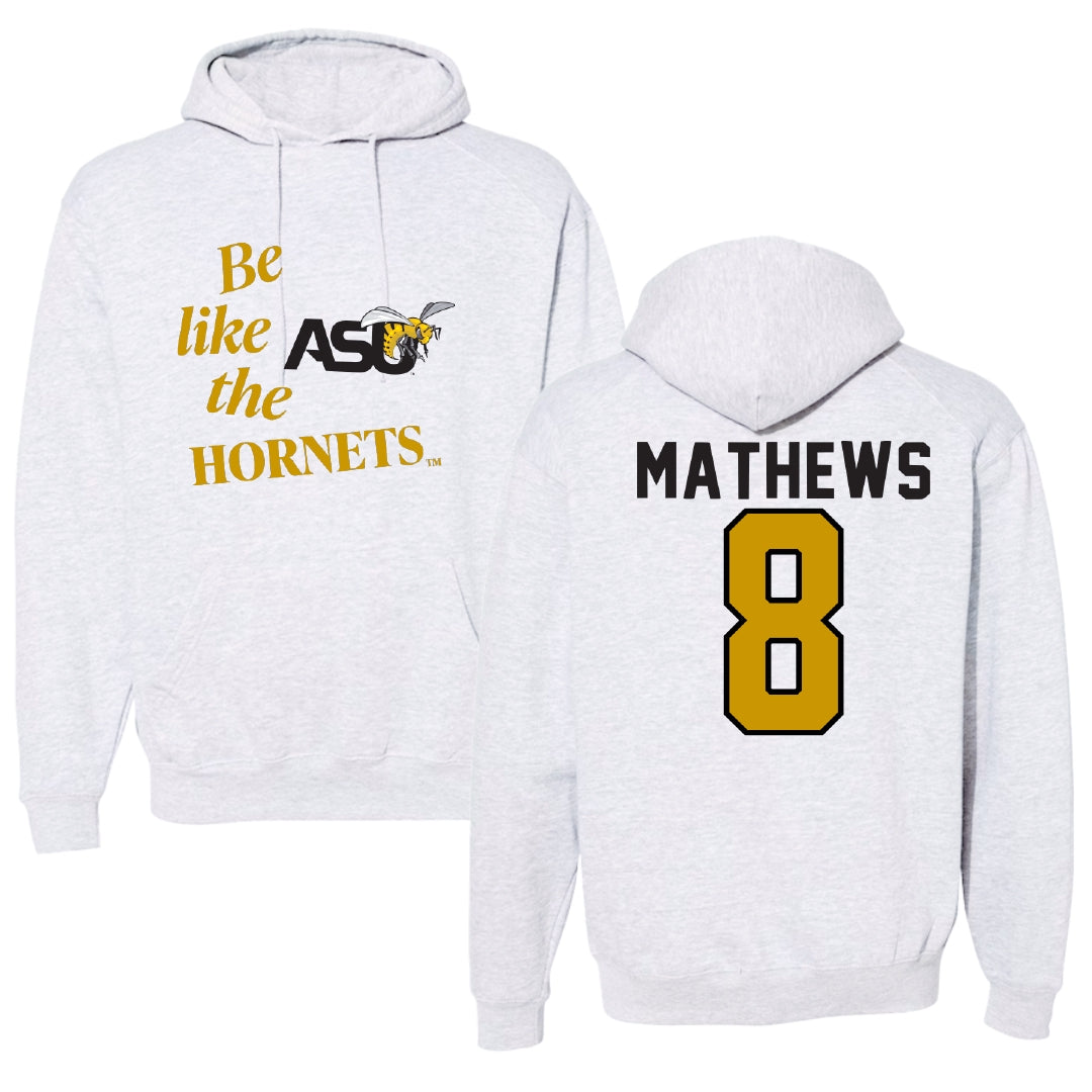 Alabama State University Soccer Light Gray Be Like Us Hoodie - #8 Erica Mathews