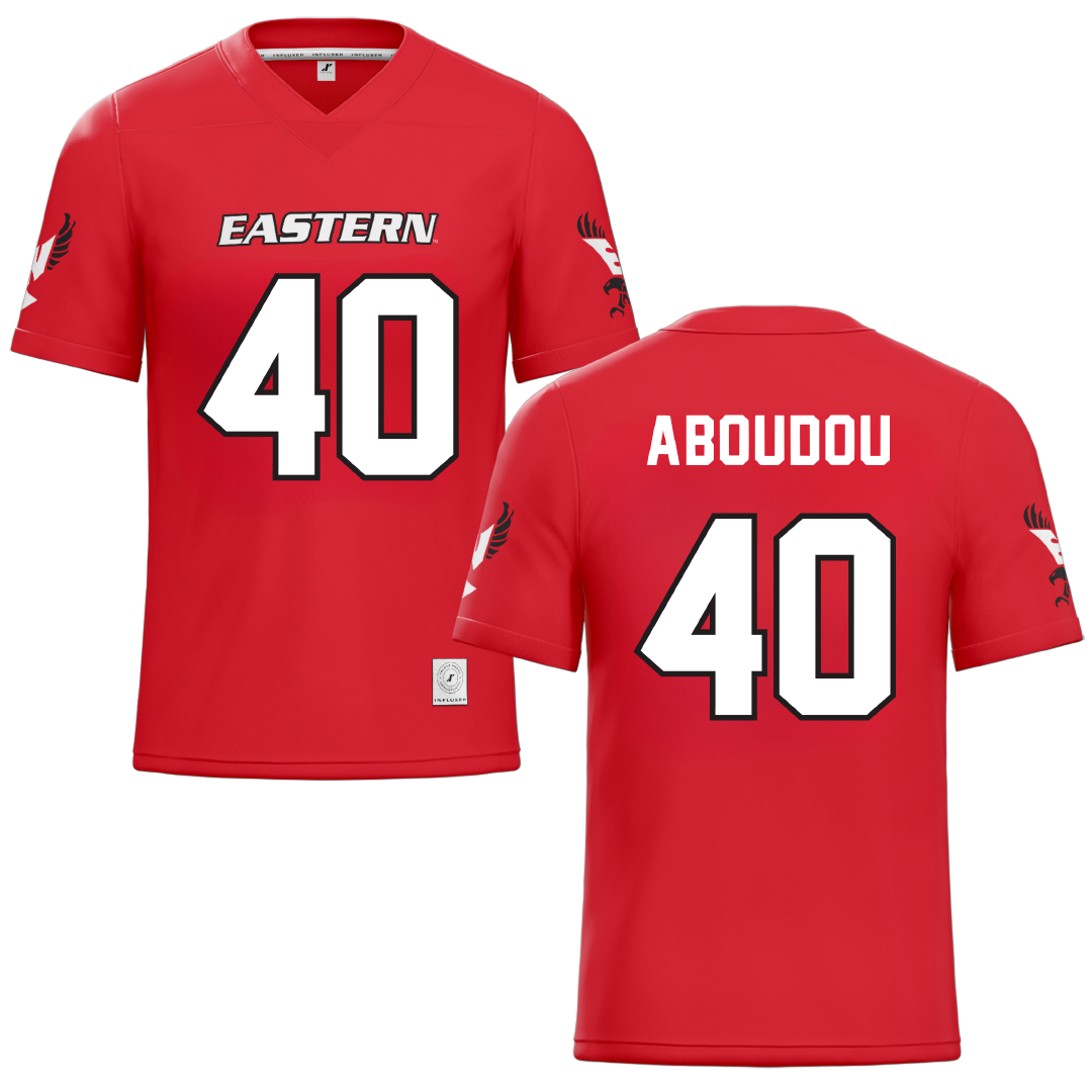 Eastern Washington University Red Football Jersey - #40 Amdane Aboudou