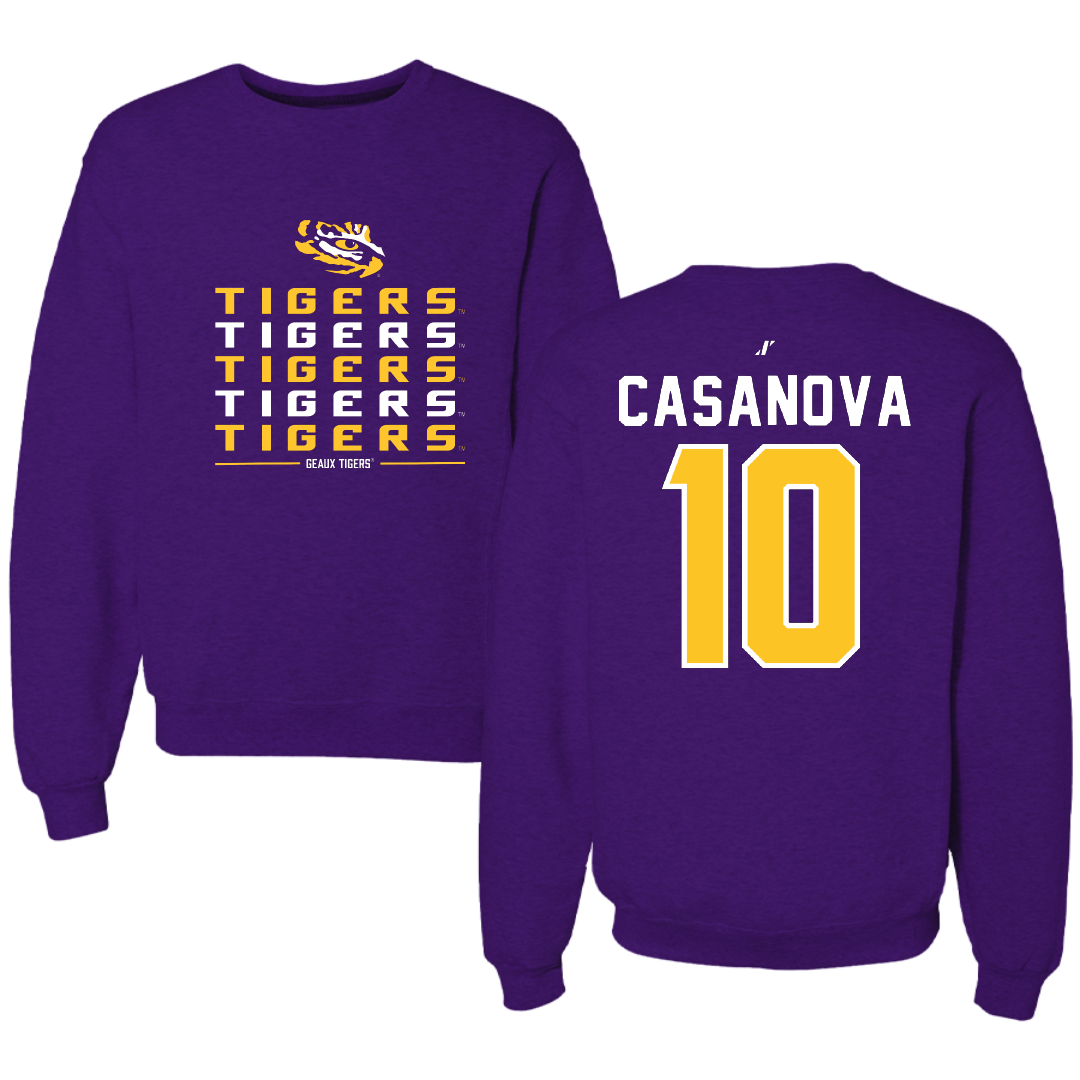 Louisiana State University Softball Purple General Crewneck - #10 Emilee Casanova
