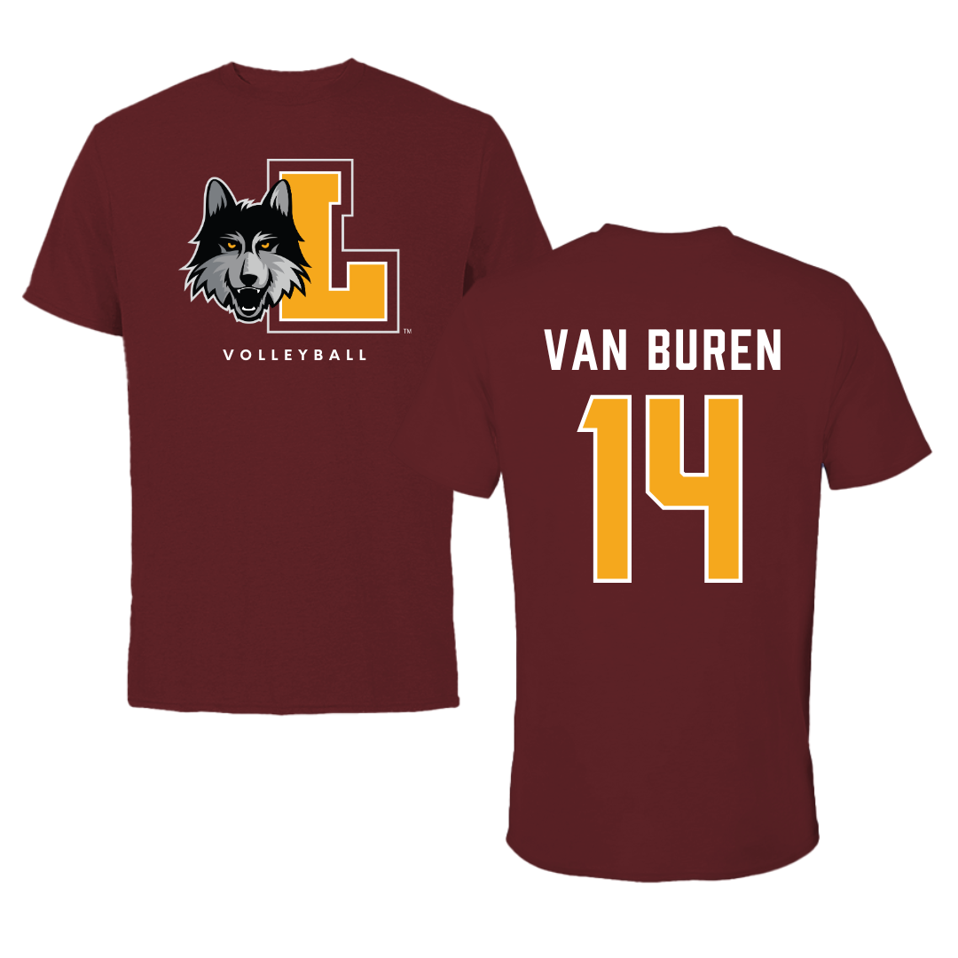 Loyola University-Chicago Volleyball Maroon Mascot Performance Tee - #14 Parker Van Buren