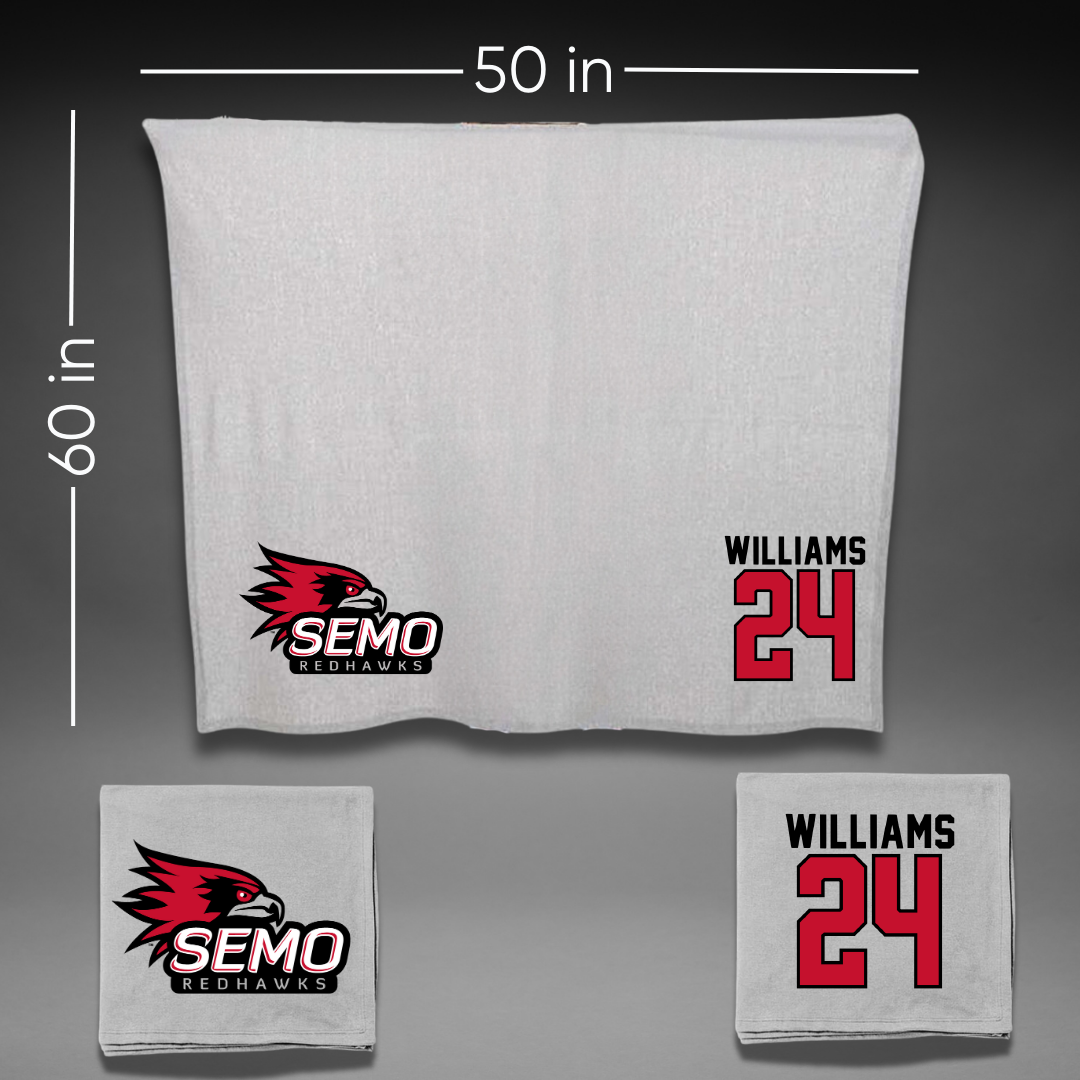 Southeast Missouri State University Football Gray Blanket - #24 JaQori Williams