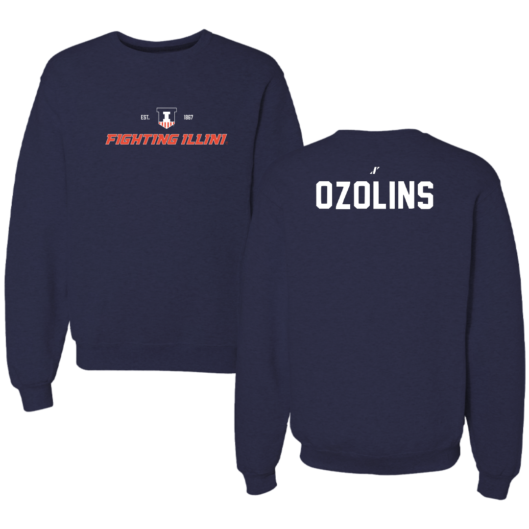 University of Illinois Tennis Navy General Crewneck - Karlis Ozolins