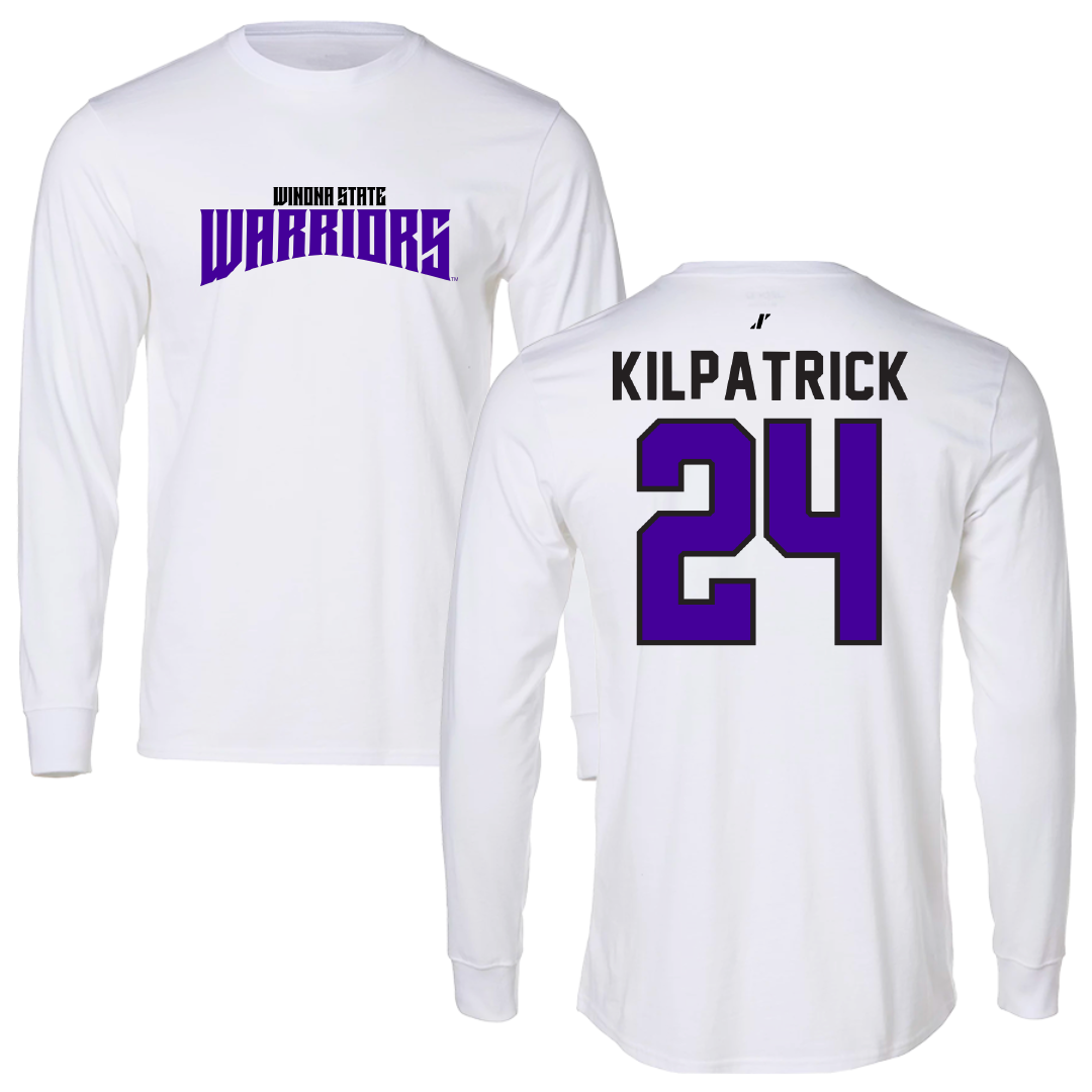 Winona State University Basketball White Classic Long Sleeve - #24 Emmaline Kilpatrick