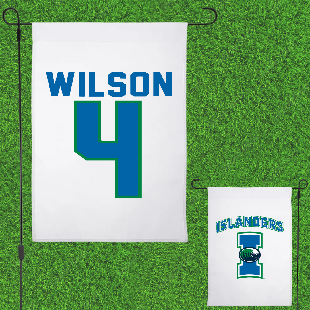 Texas A&M University-Corpus Christi Soccer White Garden Flag - #4 Ashley Wilson