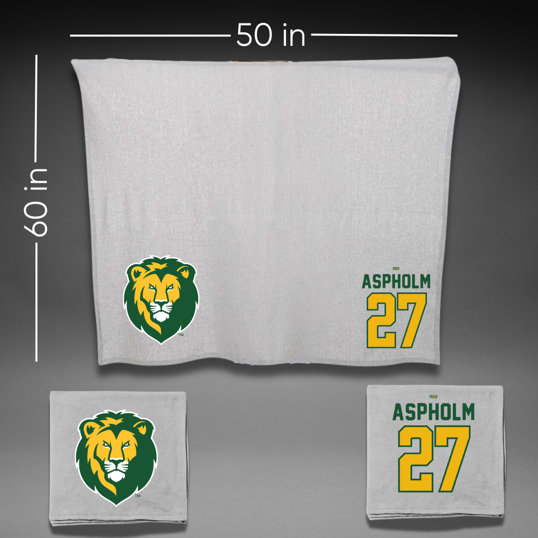Southeastern Louisiana University Baseball Gray Blanket - #27 Dalton Aspholm