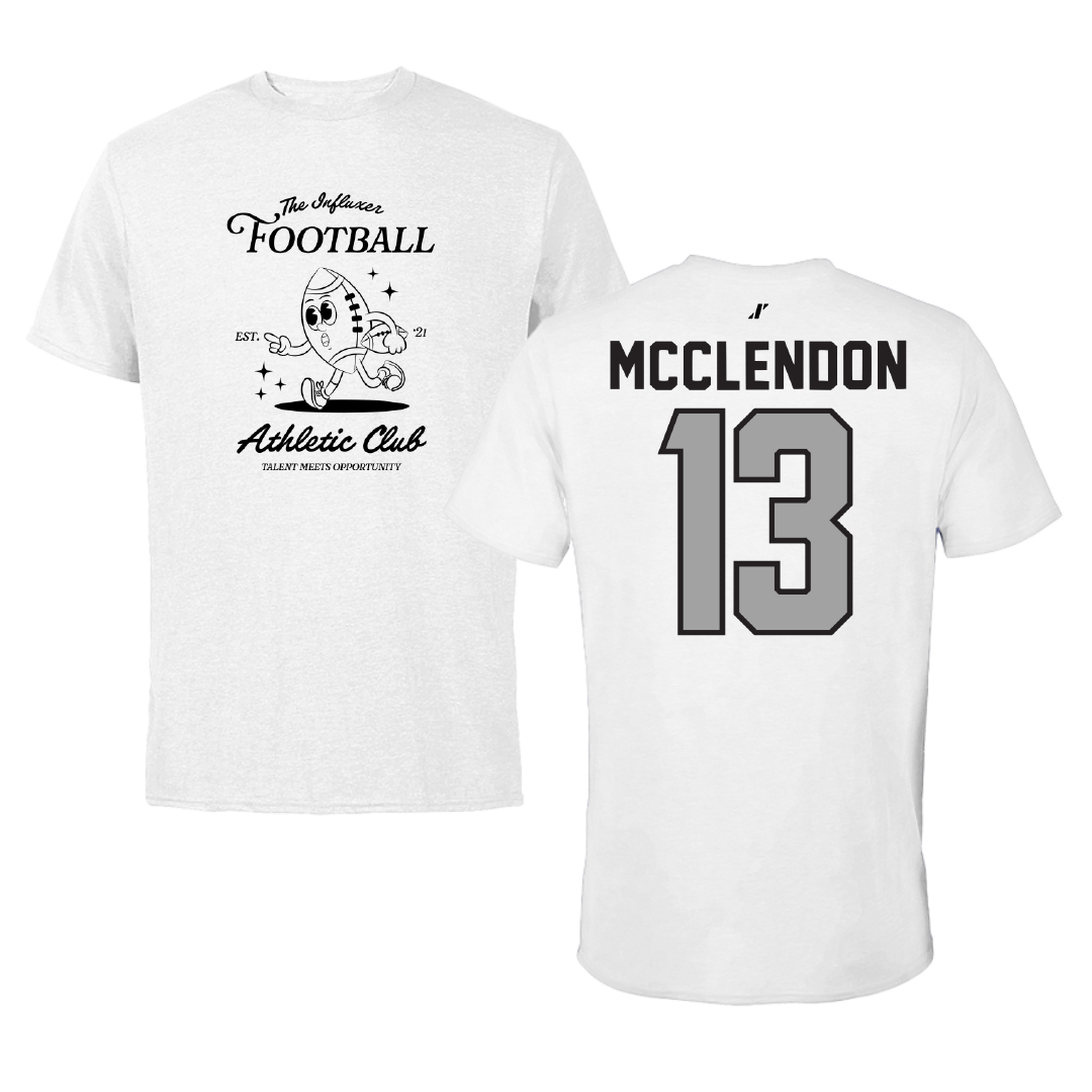 Football White Influxer Athletic Club Tee - #13 Darius McClendon