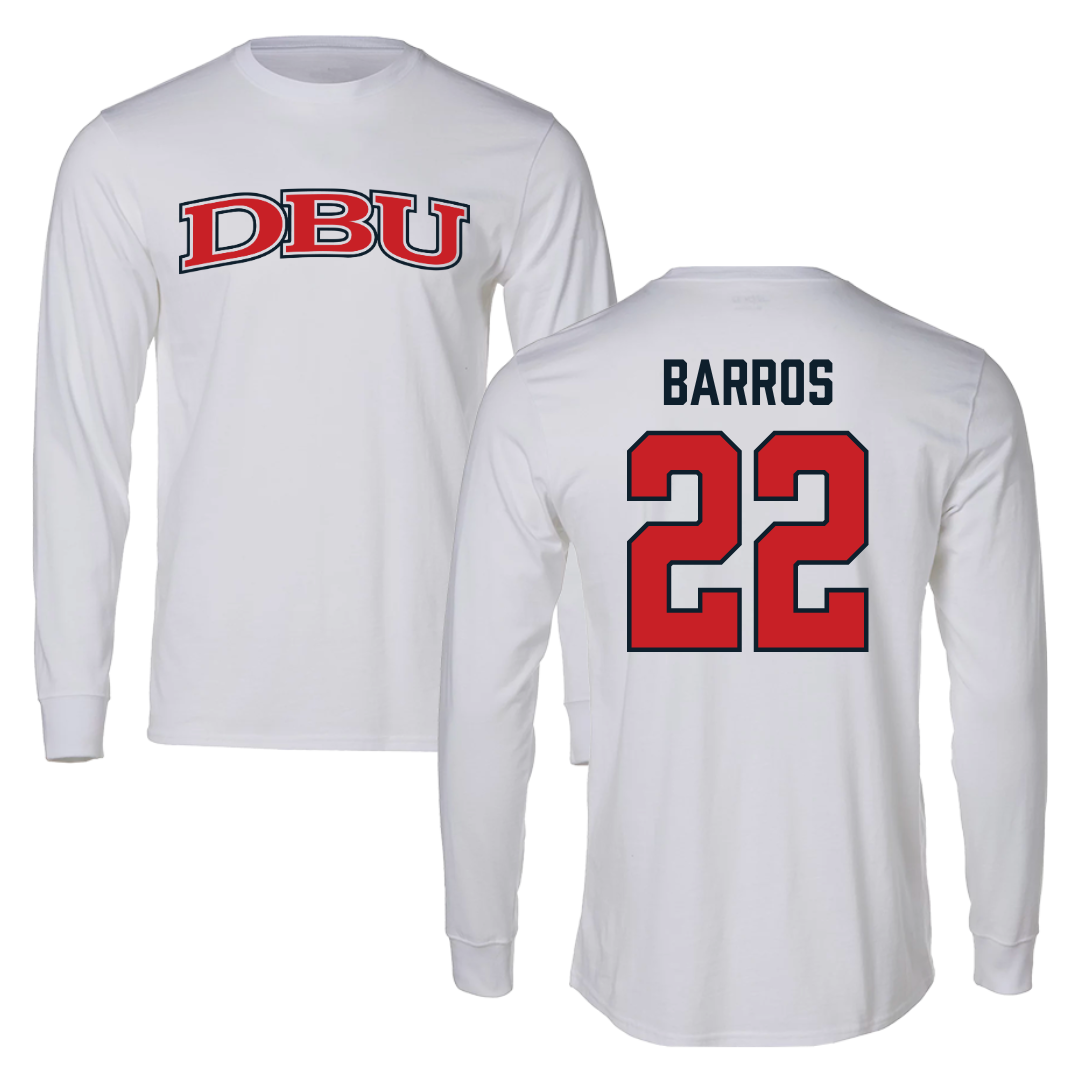 Dallas Baptist University Soccer White Long Sleeve - #22 Nicolas Barros
