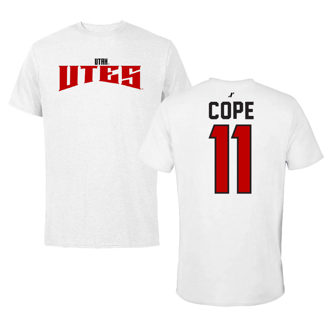 University of Utah Football White Classic Performance Tee - #11 Makai Cope